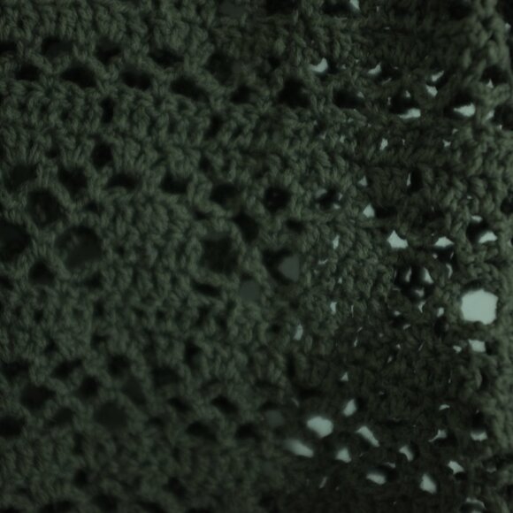 Blumind Grey green cotton crochet top tunic with waist tie size S - Picture 4 of 7